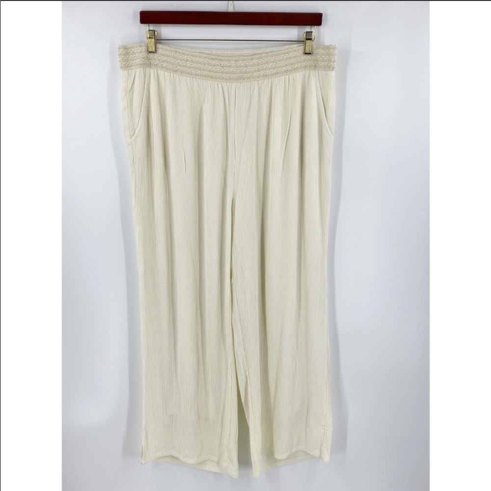 Soft Surroundings Pull On Pants Plus Size 1X Cream